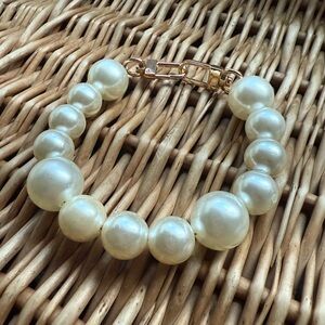 3/$10 Cream Pearl Gold Accented Bracelet